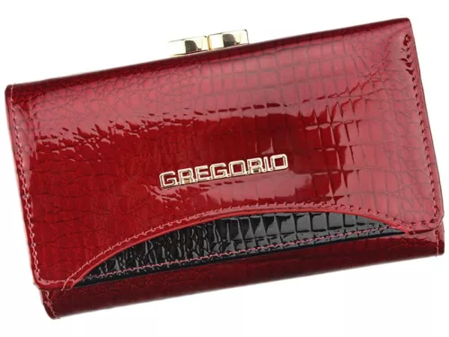 Gregorio GP-108 bordó krokodilmintás női bőr pénztárca 14.5 x 9.5 x 3.5 cm