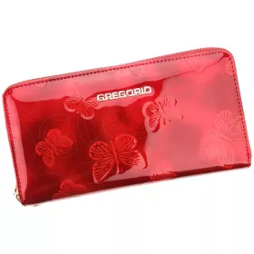 Gregorio BT-119 piros női bőr pénztárca 19,5 × 10 cm