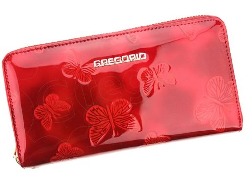 Gregorio BT-119 piros női bőr pénztárca 19,5 × 10 cm