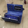 Gregorio SH-100 kék női marhabőr pénztárca 18.5 x 10 x 3.5 cm