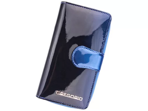 Gregorio SH-116 kék női marhabőr pénztárca 9.5 x 17 x 3.3 cm
