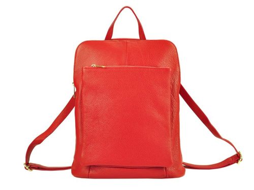 Patrizia 518-001 piros női marhabőr hátizsák 30 x 38 x 16 cm