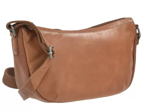 Greenburry konyakbarna női kecskebőr oldaltáska, crossbody 34 x 20 cm