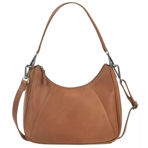 Greenburry konyakbarna női kecskebőr válltáska, oldalpánttal 30 x 27 cm