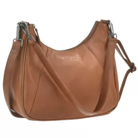  Greenburry konyakbarna női kecskebőr válltáska, oldalpánttal 30 x 27 cm