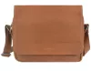 Greenburry klasszikus konyakbarna női kecskebőr oldaltáska, crossbody 33 x 26 cm