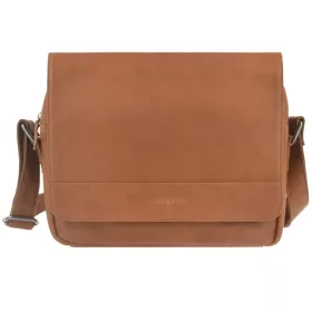Greenburry klasszikus konyakbarna női kecskebőr oldaltáska, crossbody 33 x 26 cm