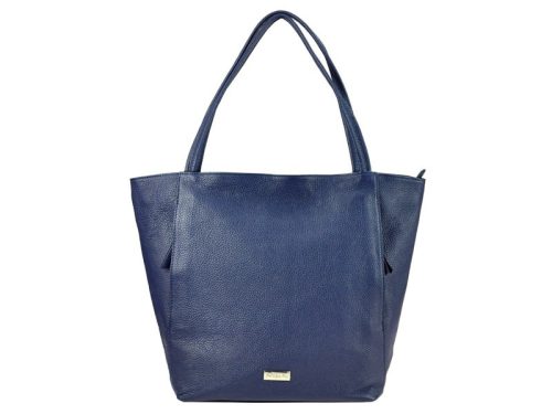 Patrizia 318-018 sötétkék női bőr válltáska, shopper 45 x 36 x 13 cm 