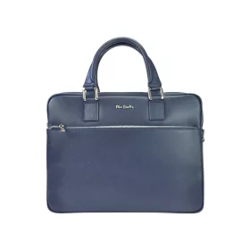   Pierre Cardin FRZ 1640 kék marhabőr aktatáska, laptoptáska 37 x 29 x 7 cm