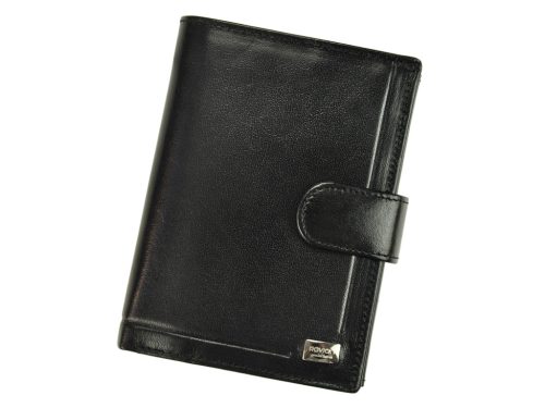 Rovicky PC-104L-BAR RFID fekete férfi valódi bőr pénztárca 13 x 10 x 2.5 cm