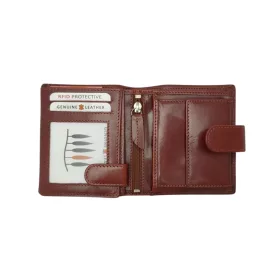   Giorgio Carelli férfi barna bőr pénztárca RFID, 8,5 x 10 cm