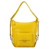 Patrizia 19-001 sárga női bőr válltáska, hátizsákká alakítható 34 x 33 x 16 cm