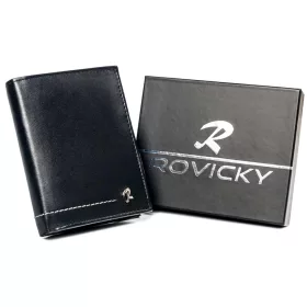   Rovicky N4-CMC fekete férfi bőr pénztárca 9.5 x 12.5 x 2.5 cm
