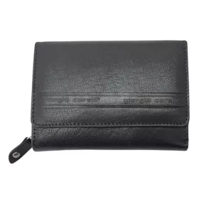 Giorgio Carelli női fekete bőr pénztárca 13×9,5 cm