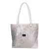 Karen 2461 ekrü-virágmintás női válltáska 40 x 32 x 12 cm
