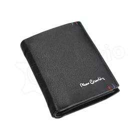  Pierre Cardin fekete férfi bőrpénztárca, RFID 9,5 × 13,3 cm
