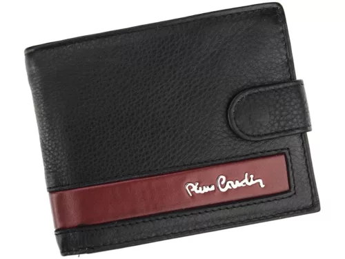 Pierre Cardin CB TILAK26 324A RFID fekete-piros férfi bőr pénztárca 12 x 9.5 x 2 cm