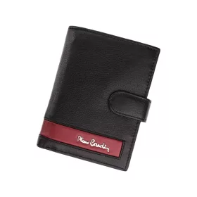   Pierre Cardin CB TILAK26 326A RFID fekete-piros férfi bőr pénztárca 9.8 x 13 x 2.5 cm