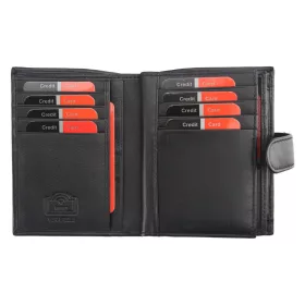   Pierre Cardin CB TILAK26 331A RFID fekete-piros férfi bőr pénztárca 10 x 13 cm