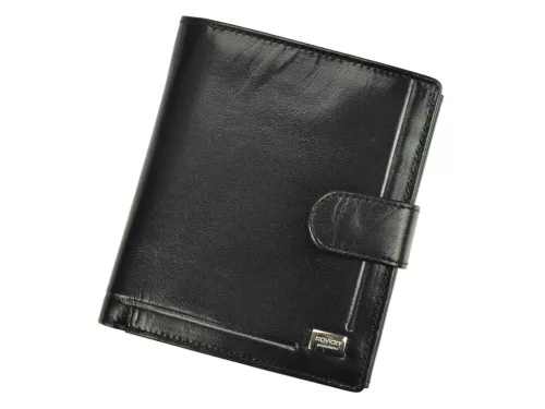 Rovicky PC-102L-BAR RFID fekete férfi bőr pénztárca 10.5 x 12.5 x 2.5 cm