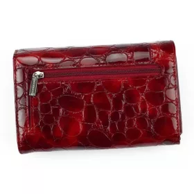   Gregorio női, croco mintás, barna lakkbőr pénztárca 15,3 × 9,8 cm