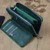 Gregorio PT-111 zöld női marhabőr pénztárca 19.5 x 9.5 x 3.8 cm