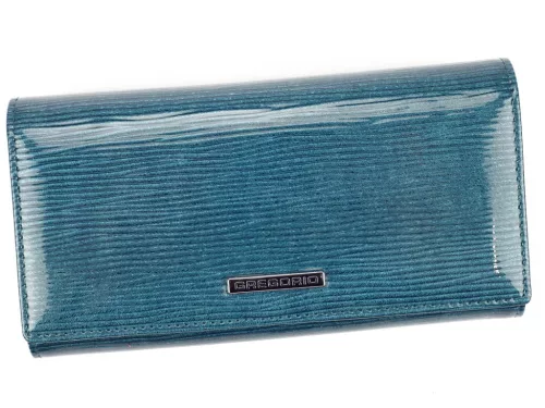 Gregorio LN-102 kék női marhabőr pénztárca 18.5 x 10 x 4 cm