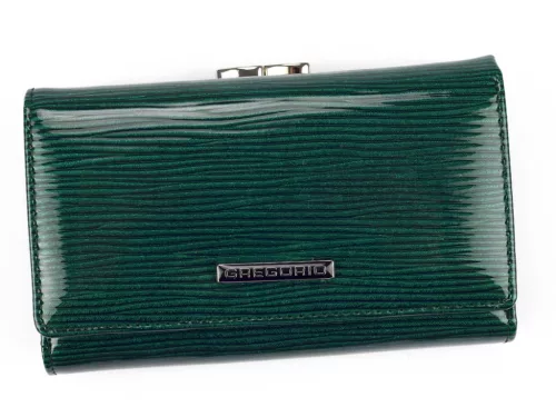 Gregorio LN-108 zöld női marhabőr pénztárca 14.5 x 9 x 3.8 cm