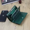 Gregorio LN-108 zöld női marhabőr pénztárca 14.5 x 9 x 3.8 cm