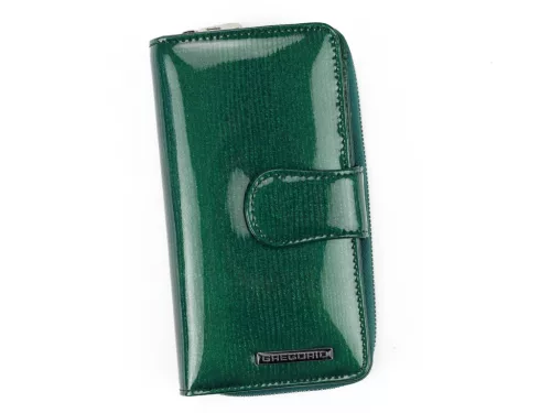 Gregorio LN-116 zöld női marhabőr pénztárca 9.5 x 16.5 x 3.5 cm