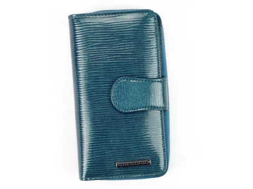 Gregorio LN-116 kék női marhabőr pénztárca 9.5 x 16.5 x 3.5 cm