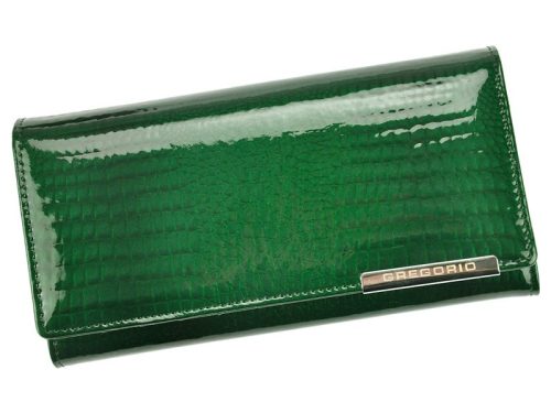 Gregorio GF100 zöld női bőr pénztárca 18.5 x 10 x 3 cm 
