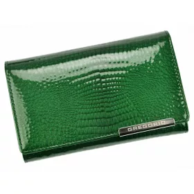Gregorio GF101 zöld női bőr pénztárca 15 x 9.5 x 3.3 cm