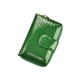   Gregorio GF115 zöld lakkbőr női pénztárca 9.5 x 13 x 3.3 cm