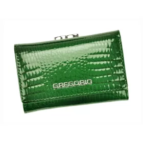   Gregorio GF117 zöld lakkbőr női pénztárca 12.5 x 8 x 3.5 cm