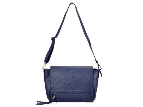 Pierre Cardin FRZ 1587 kék női bőr válltáska, oldaltáska 39 x 23 x 13 cm