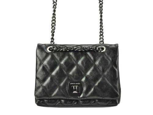 Pierre Cardin 4216 GNC LAMINATO fekete női bőr válltáska, oldaltáska 24 x 17.5 x 12 cm