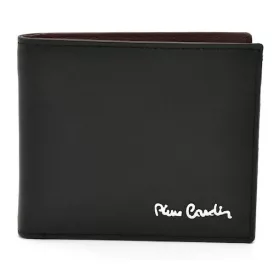 Pierre Cardin férfi fekete-bordó bőr pénztárca 11×9 cm