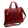 Camilla 777 CROCO piros női bőr laptoptáska 40 x 31 x 6 cm 