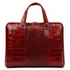 Camilla 777 CROCO piros női bőr laptoptáska 40 x 31 x 6 cm 