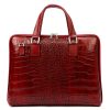 Camilla 777 CROCO piros női bőr laptoptáska 40 x 31 x 6 cm 