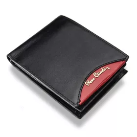   Pierre Cardin TILAK29 325 RFID fekete-piros férfi bőr pénztárca 12 x 9,5 cm