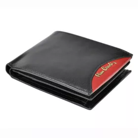   Pierre Cardin TILAK29 8806 RFID fekete-piros férfi bőr pénztárca 12,5 x 9,5 cm