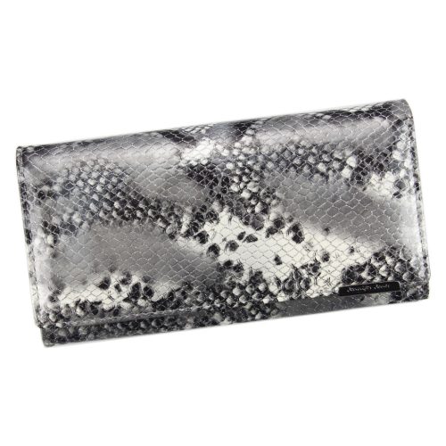 Jennifer Jones 5288-5 szürke kígyóbőr mintás női bőr pénztárca 19 x 10 x 2 cm