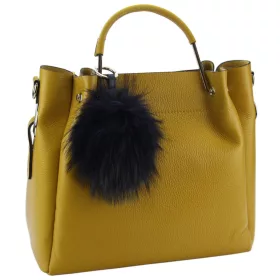   Gregorio Zawieszka pompon fekete rostbőr kiegészítő 18 cm