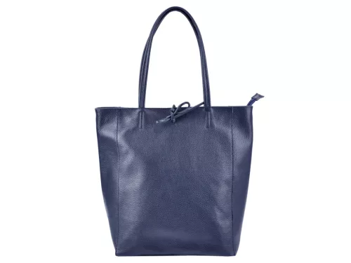 Patrizia 27-002 Z sötétkék női bőr válltáska, shopper 39 x 36 x 14 cm