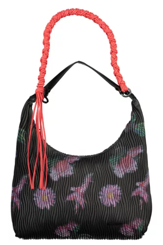 Desigual fekete virágmintás női válltáska 35 x 37 x 8 cm