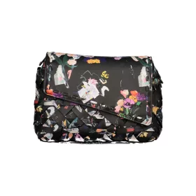   Desigual fekete színes virágmintás női válltáska 24 x 15 x 9 cm