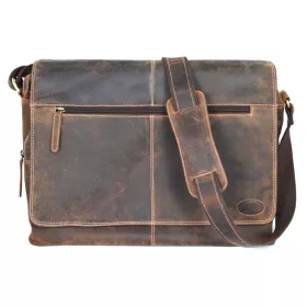   Giorgio Carelli: Nagyméretű  pull-up bőr oldaltáska, laptop táska 43 cm