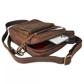 Giorgio Carelli barna bőr oldaltáska, crossbody